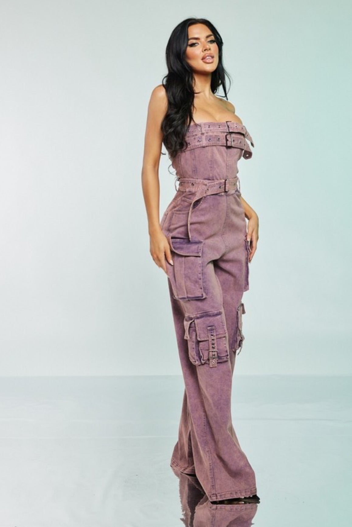 “LEGACY” ACID PINK DENIM JUMPSUIT