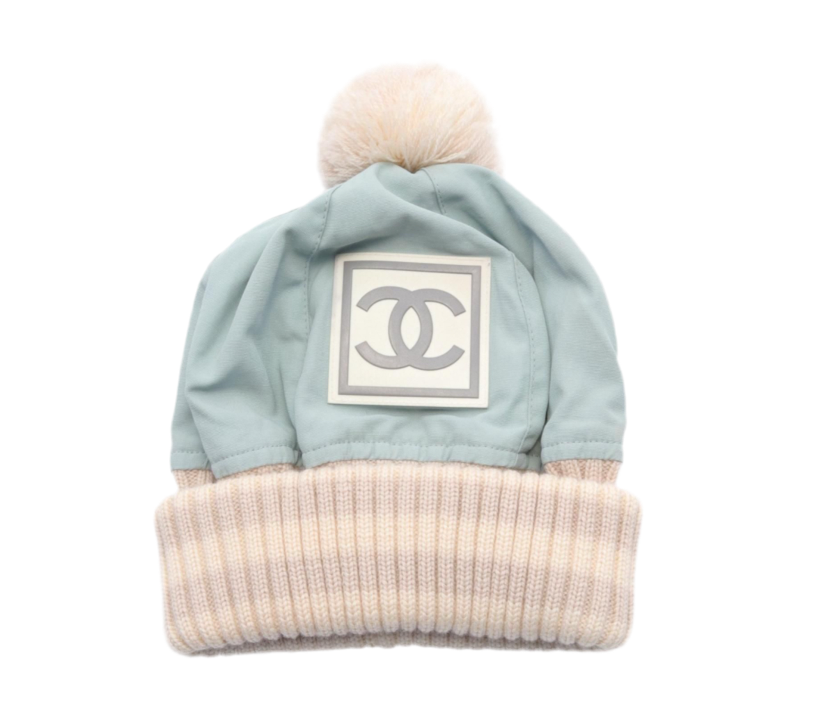 Chanel Blue Beige Multicolor Sports Line Knit Hat(pre-loved)