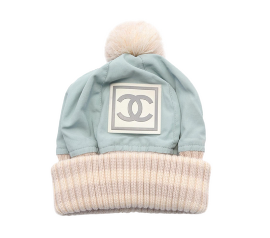 Chanel Blue Beige Multicolor Sports Line Knit Hat(pre-loved)