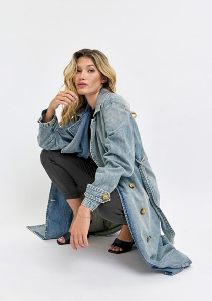 “BAILEY” OVERSIZED DENIM TRENCH EST. SHIP | 10/15