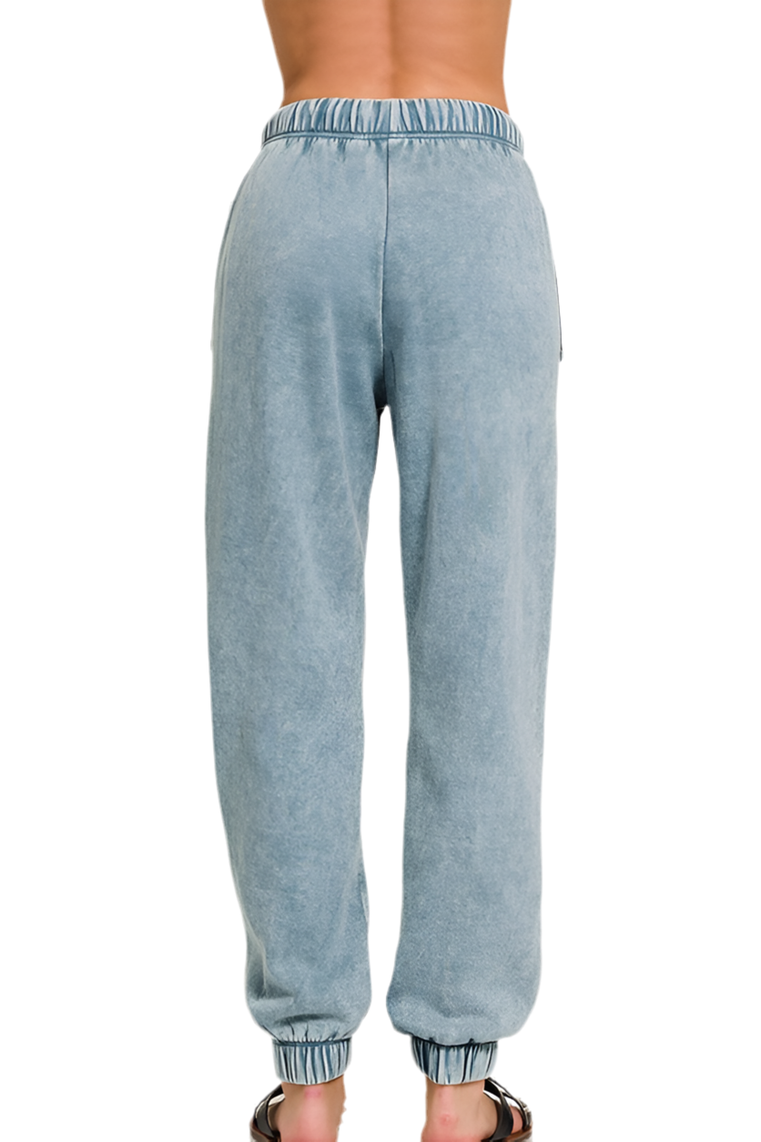 “ZOLO” Acid Wash Fleece Sweatpants with Pockets