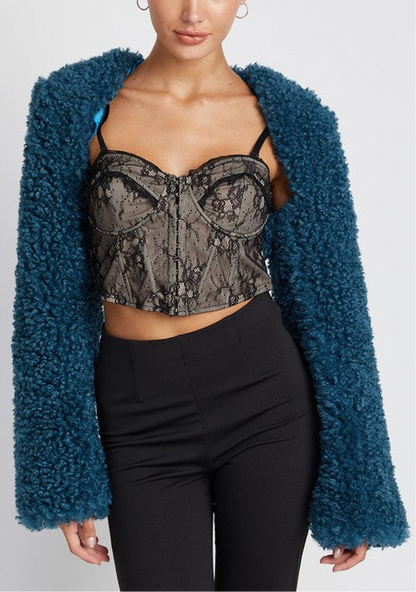 “BOBBI” FAUX FUR BOLERO