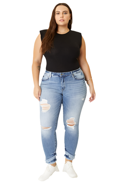 CURVY MID RISE ANKLE SKINNY JEANS