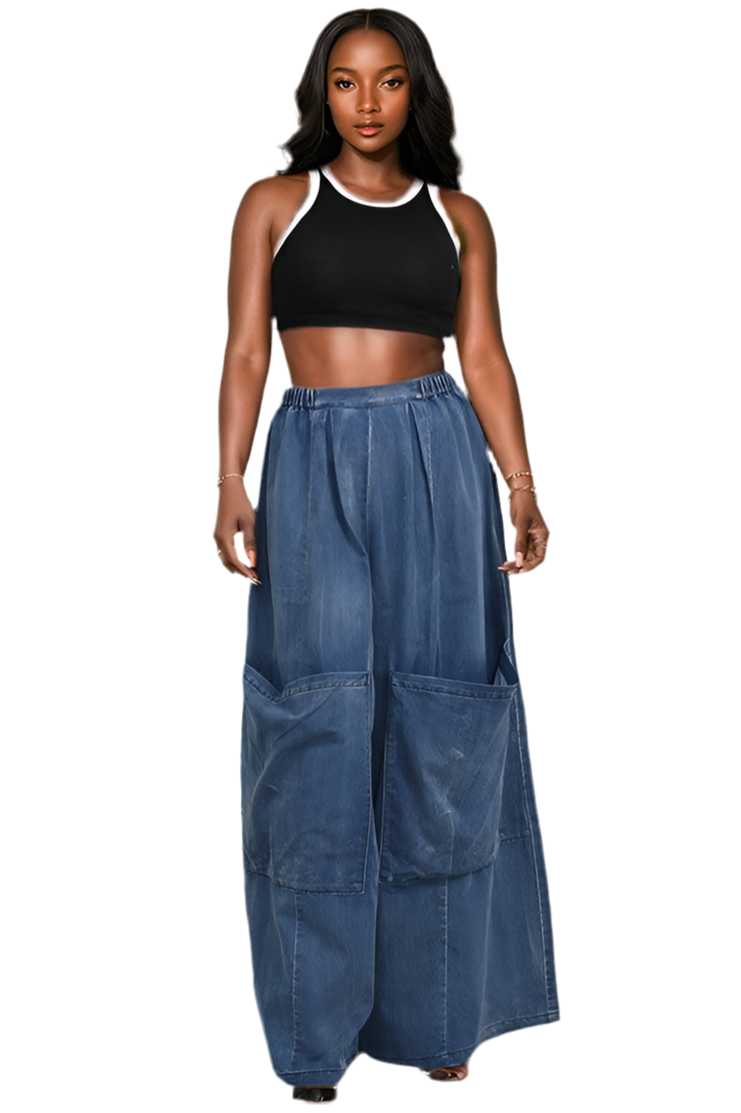 “JASMINE” Wide Denim Pants