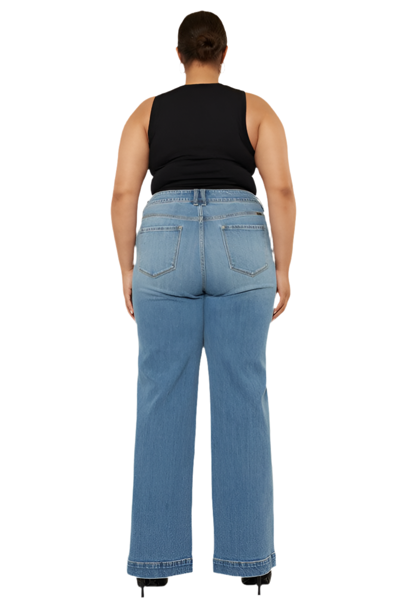 CURVY HIGH RIDE WIDE LEG JEANS