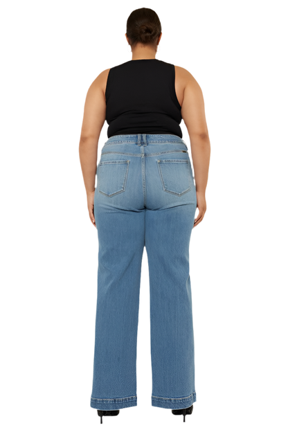 CURVY HIGH RIDE WIDE LEG JEANS