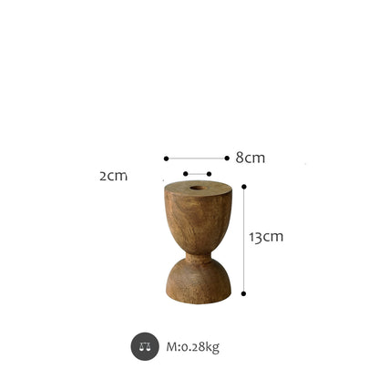 Log Mori Series Candlestick Old Soft wood