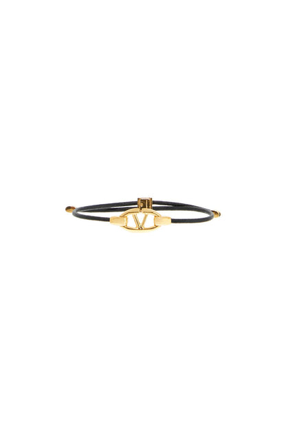 Valentino Garavani leather vlogo bracelet 'the bold