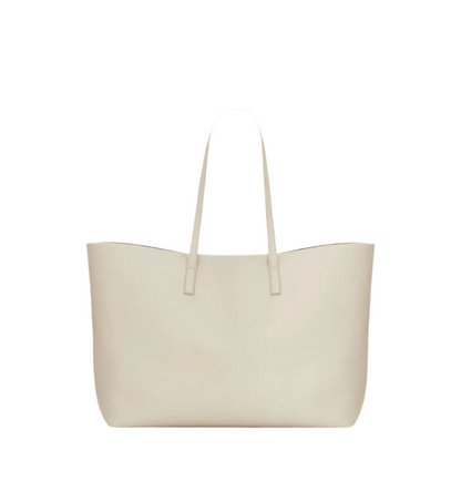 SAINT LAURENT
WHITE CALF LEATHER TOTE SHOULDER BAG