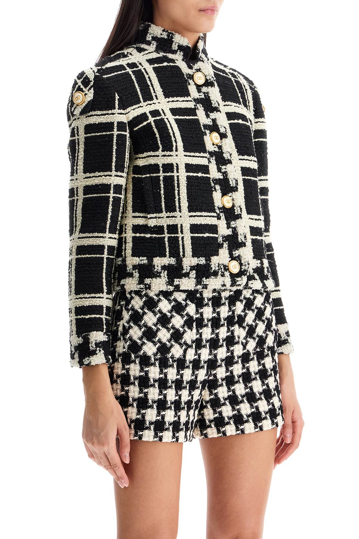 Valentino Garavani Valentino Garavani 'macro check tweed jacket for