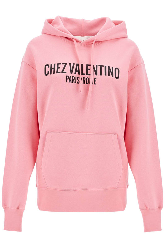 Valentino Garavani pink cotton hoodie with kangaroo pocket