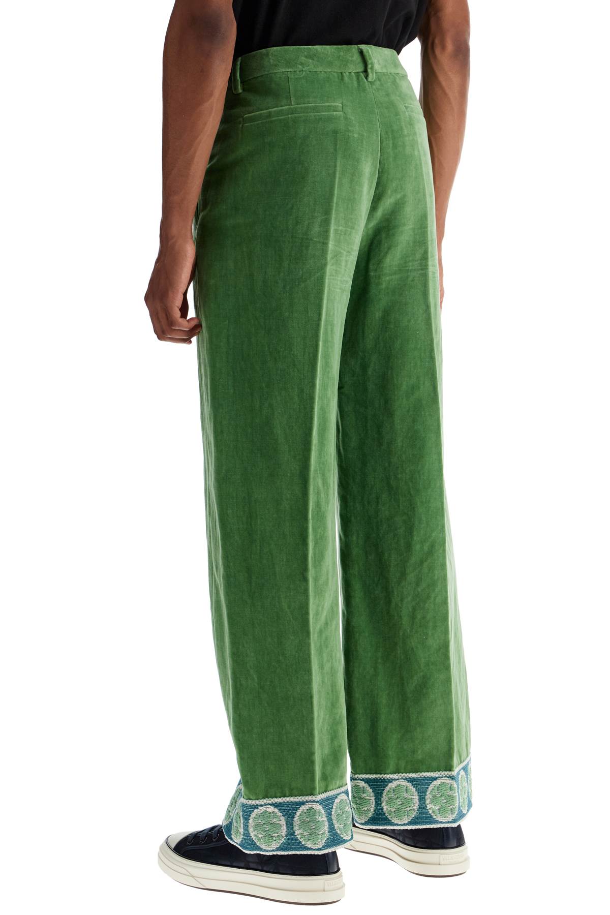 Valentino Garavani Valentino Garavani velvet pants with jacquard border