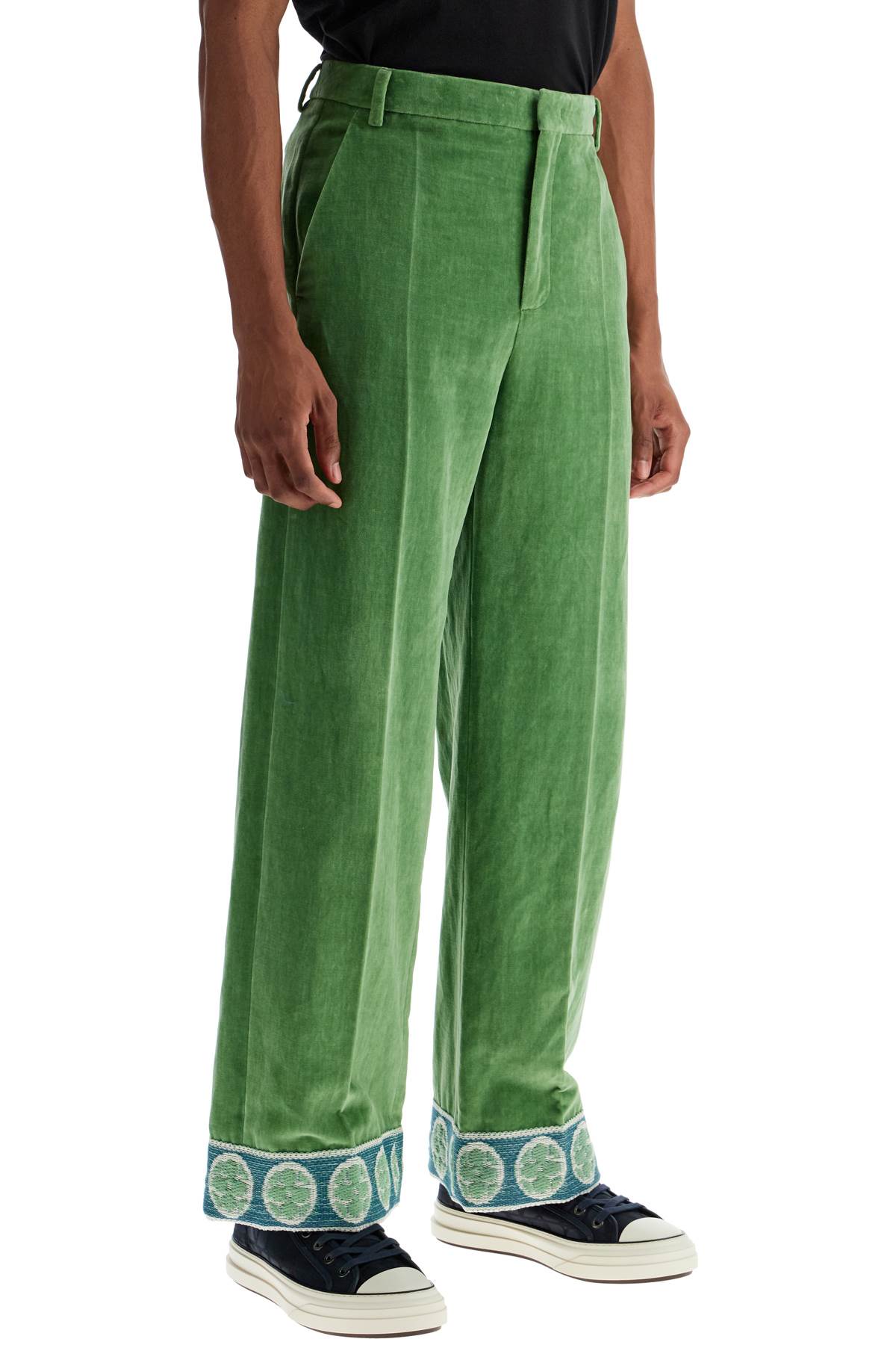 Valentino Garavani Valentino Garavani velvet pants with jacquard border