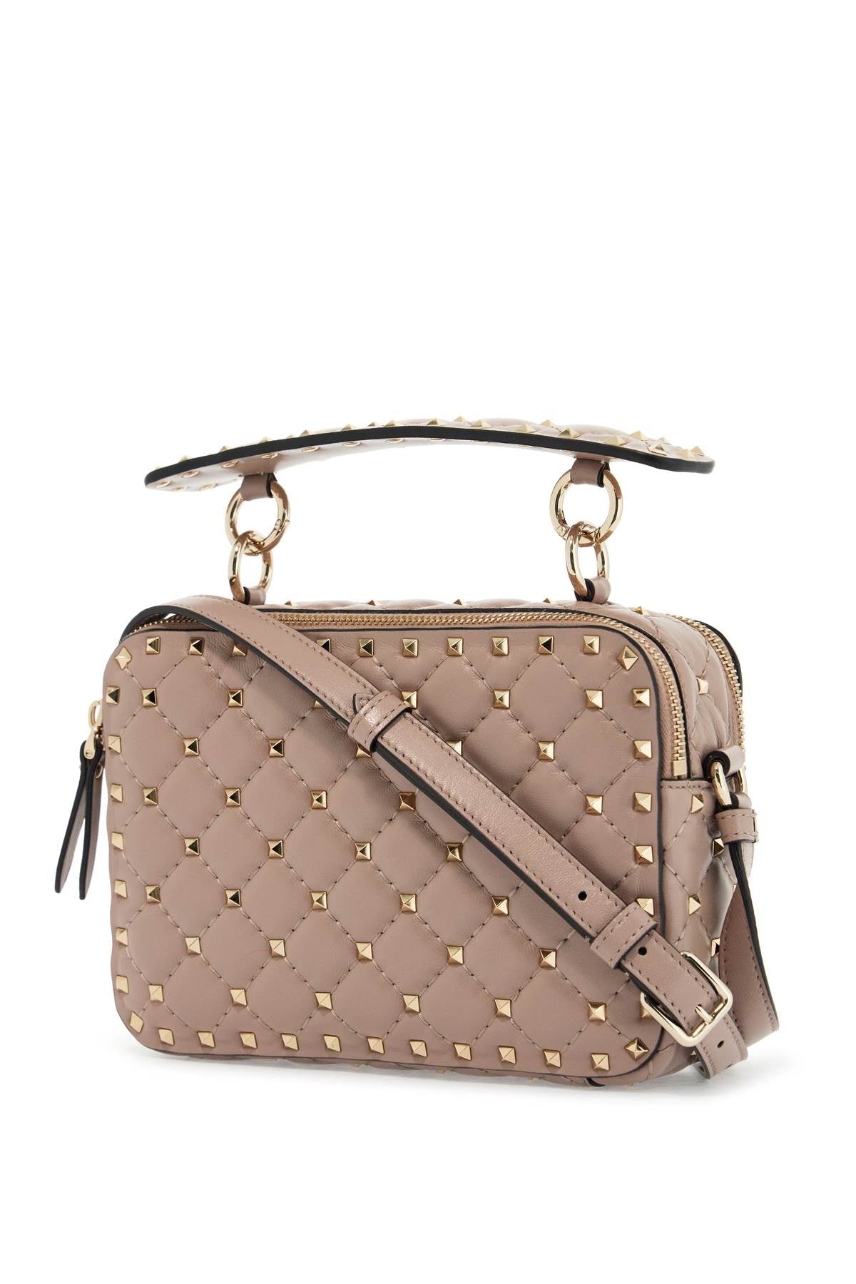 Valentino Garavani quilted poudré shoulder bag with golden studs