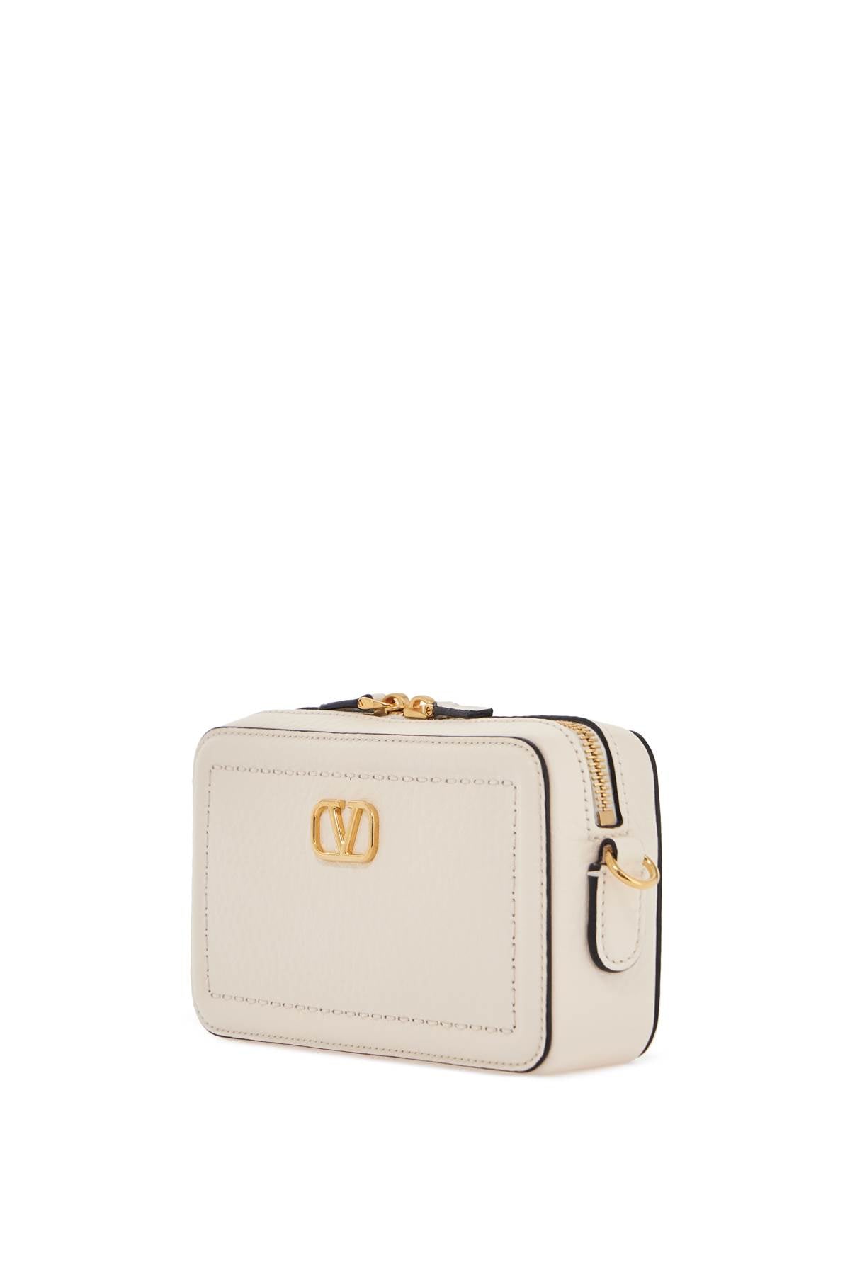 Valentino Garavani Valentino Garavani mini camera case in ivory leather with adjustable strap and golden details