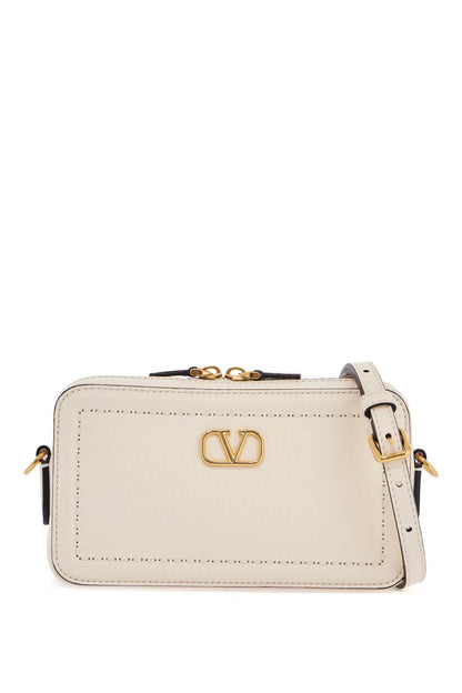 Valentino Garavani Valentino Garavani mini camera case in ivory leather with adjustable strap and golden details