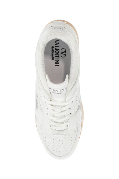 Valentino Garavani Valentino Garavani sneaker with cork sole and white leather perforated details