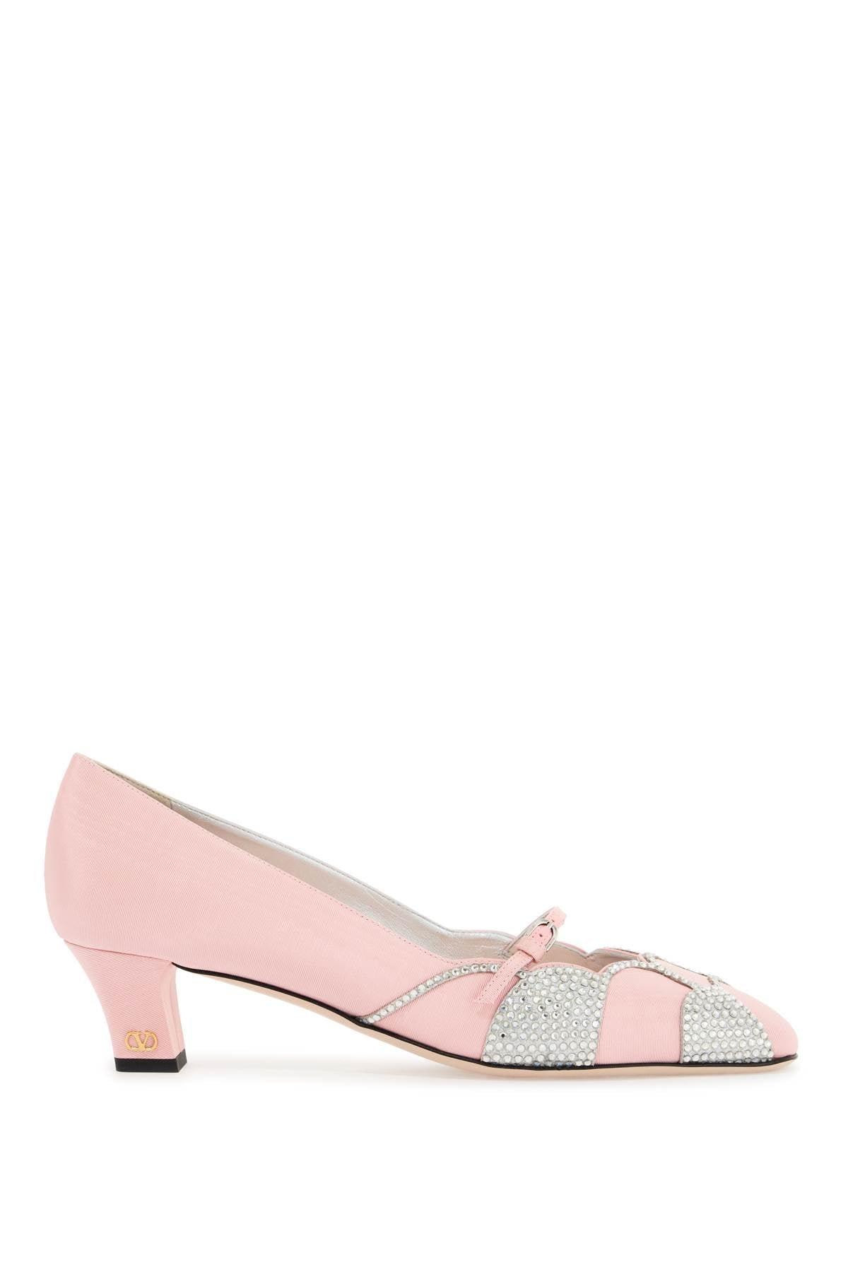 Valentino Garavani Valentino Garavani pink satin pumps with rhinestones