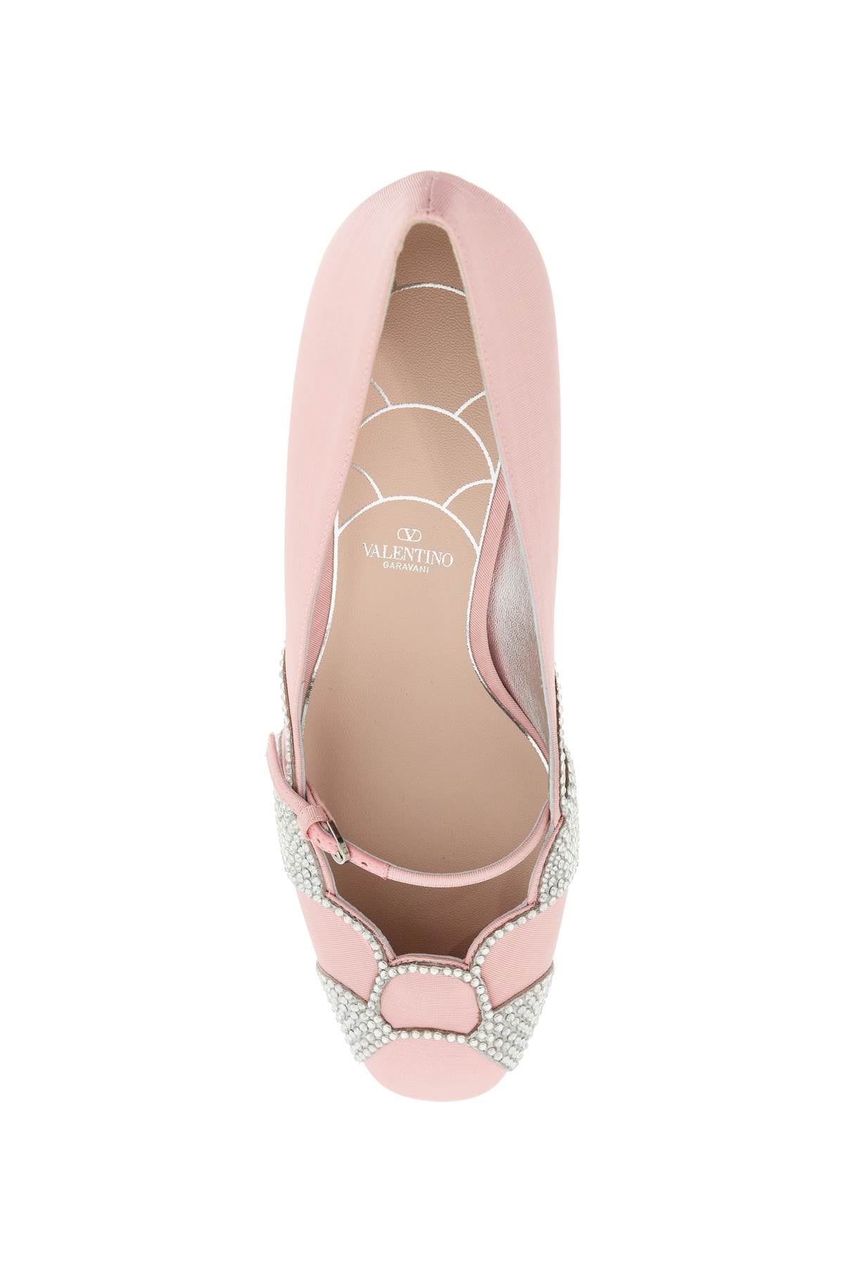 Valentino Garavani Valentino Garavani pink satin pumps with rhinestones