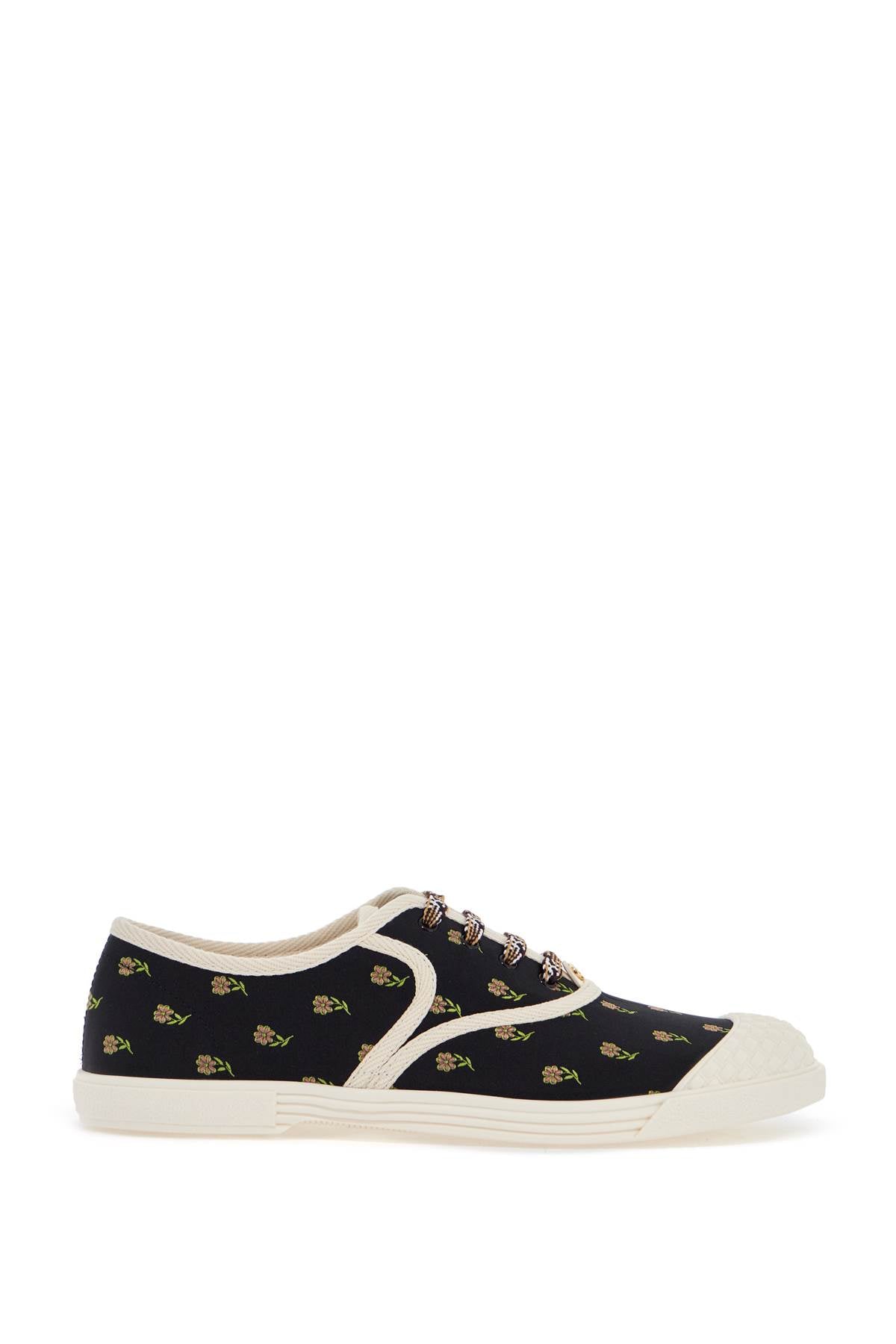 Valentino Garavani Valentino Garavani black cotton sneakers with floral pattern and rubber sole