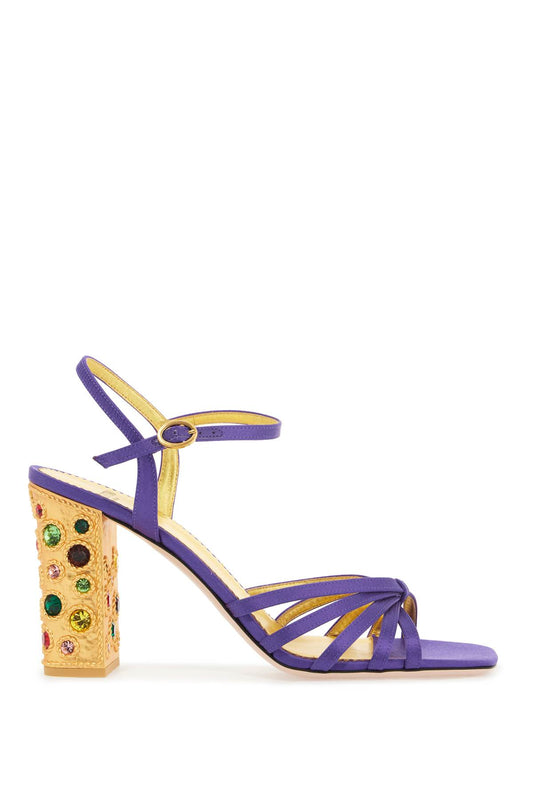 Valentino Garavani Valentino Garavani satin sandals with crystal embellishments -