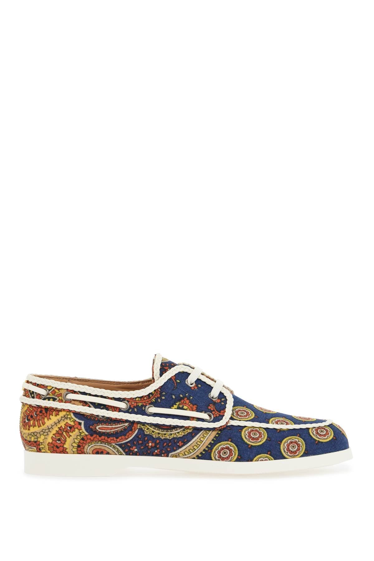 Valentino Garavani Valentino Garavani blue cotton boat shoes with paisley pattern