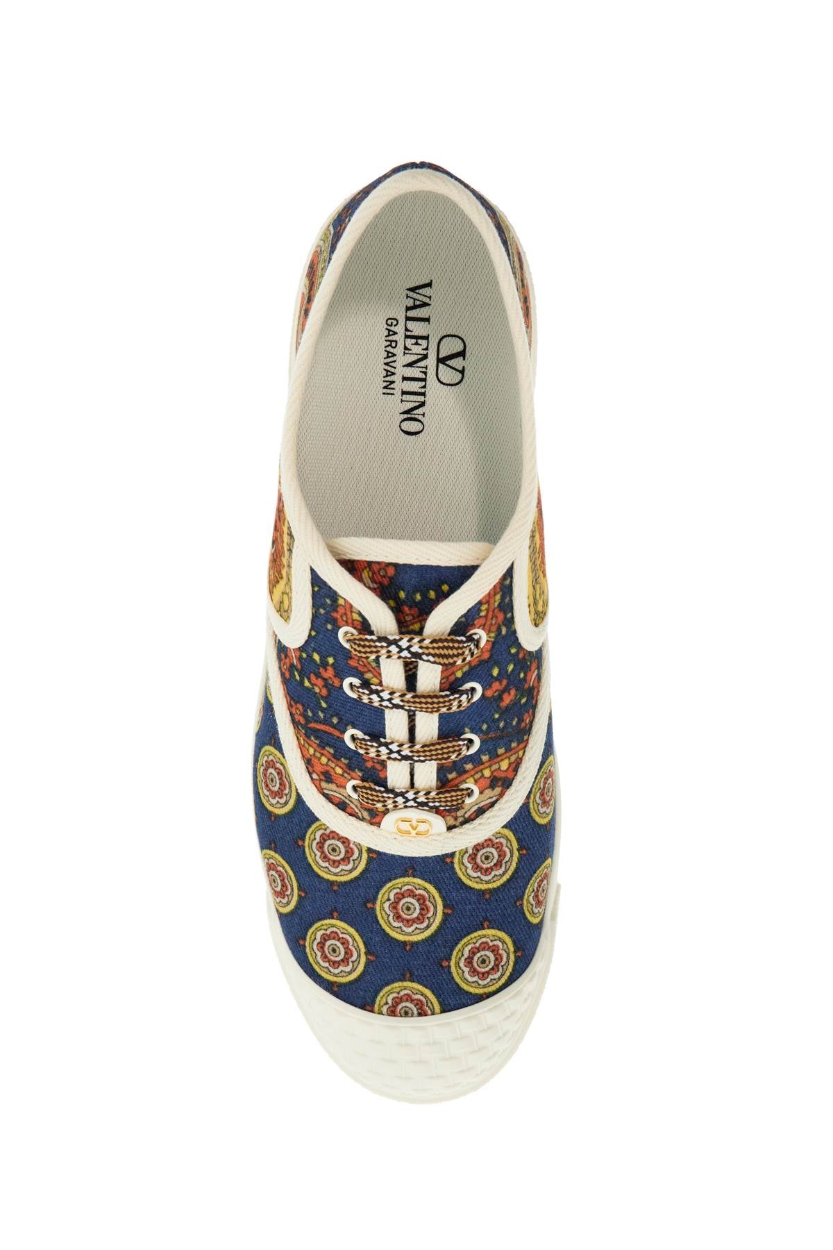 Valentino Garavani Valentino Garavani multicolor cotton sneakers with elaborate print