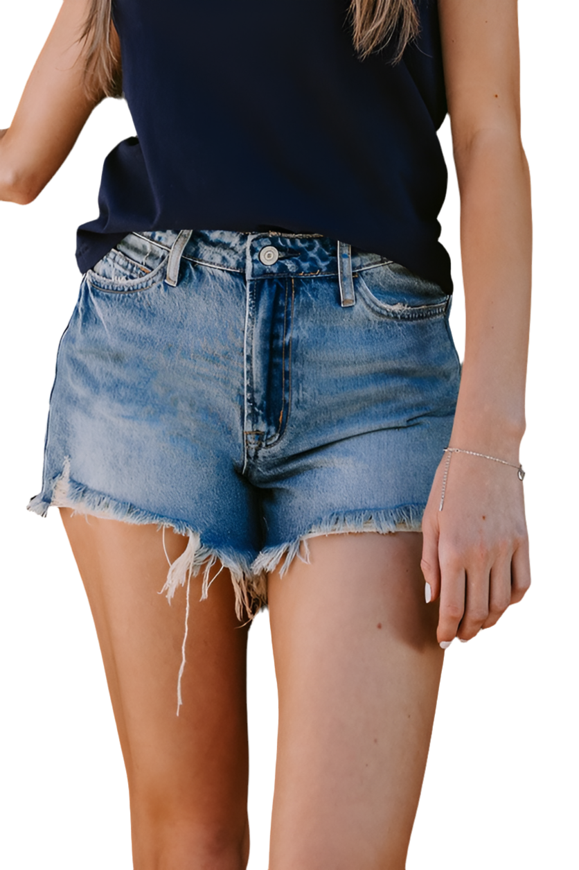 DISTRESSED MOM SHORTS