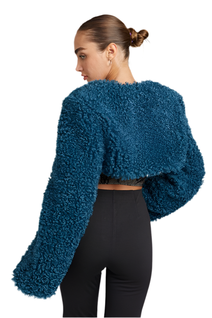 “BOBBI” FAUX FUR BOLERO