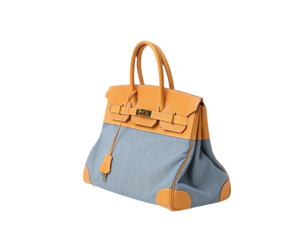 HERMÈS - 
HERMÈS Birkin Barenia And Denim 35 Handbag [pre-owned]