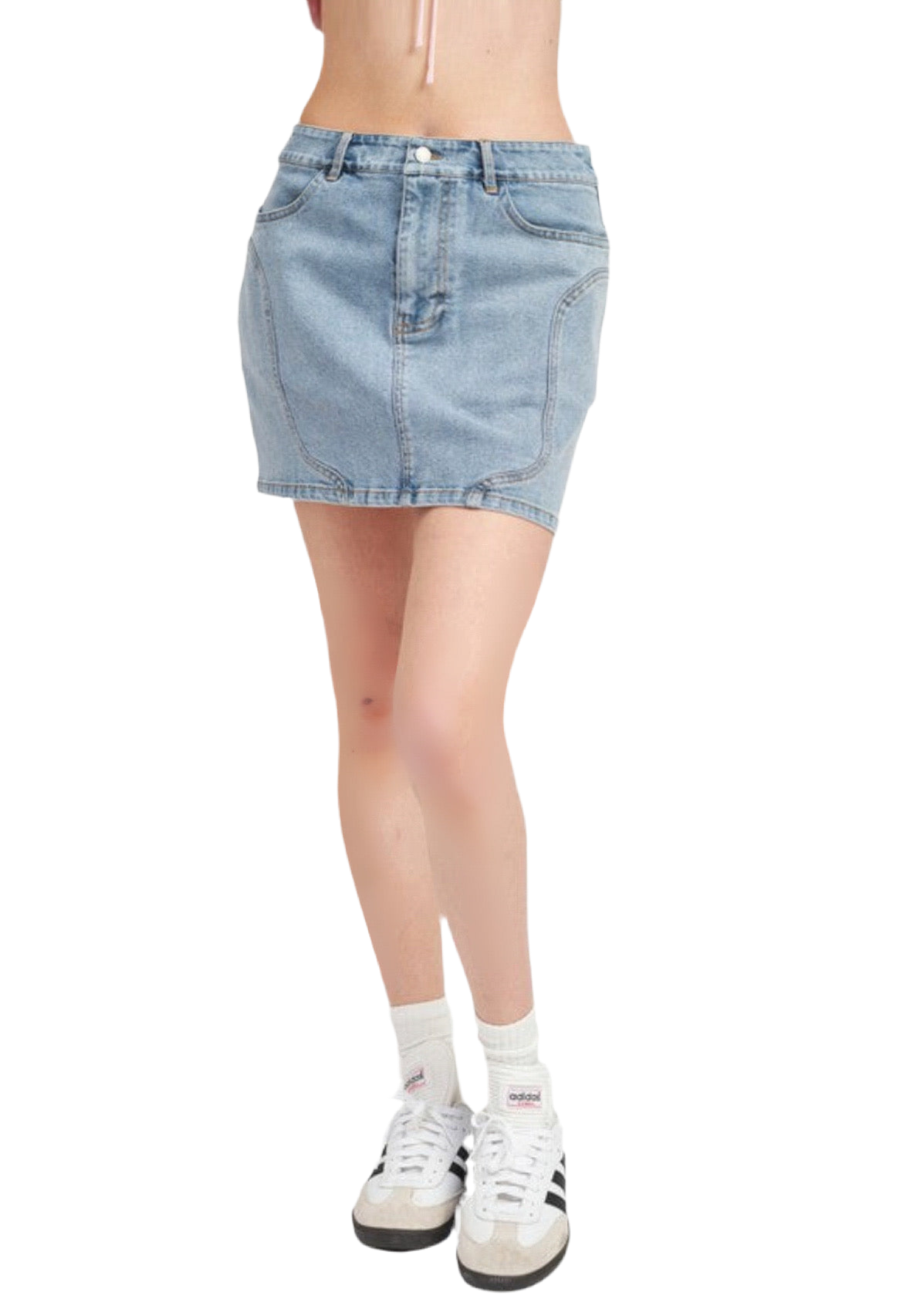 ASYMMETRICAL BLOCK DETAIL MINI SKIRT