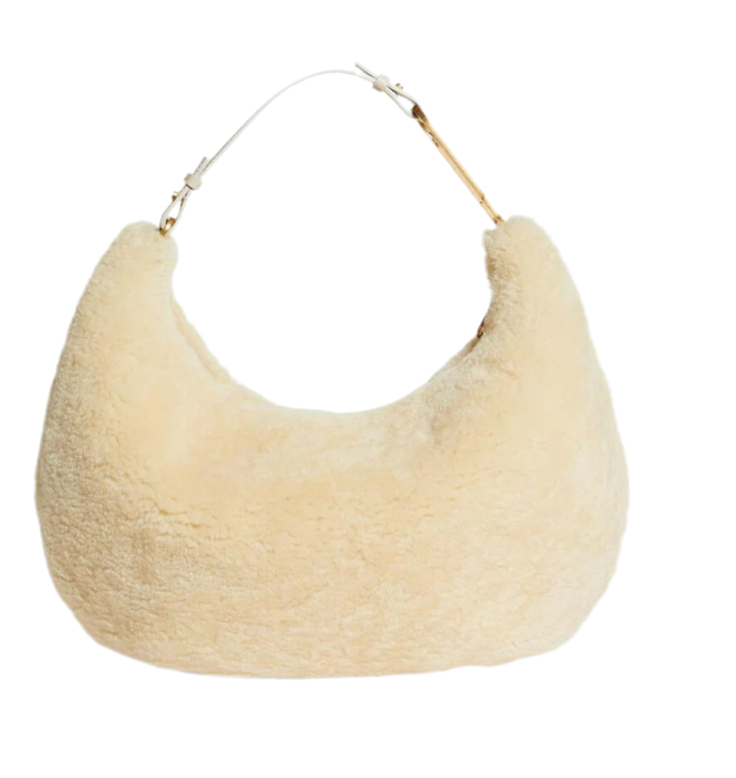 OFF-WHITE
Paper Clip Shearling Hobo Bag