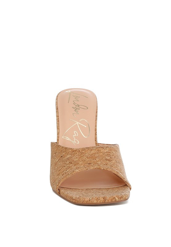 “SHILO” Cork Wedge Sandals