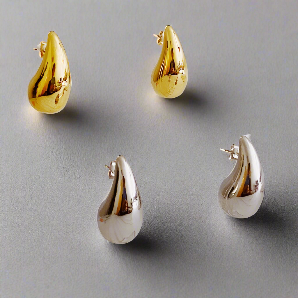 “GABBY” Hollow Teardrop Stud Earrings