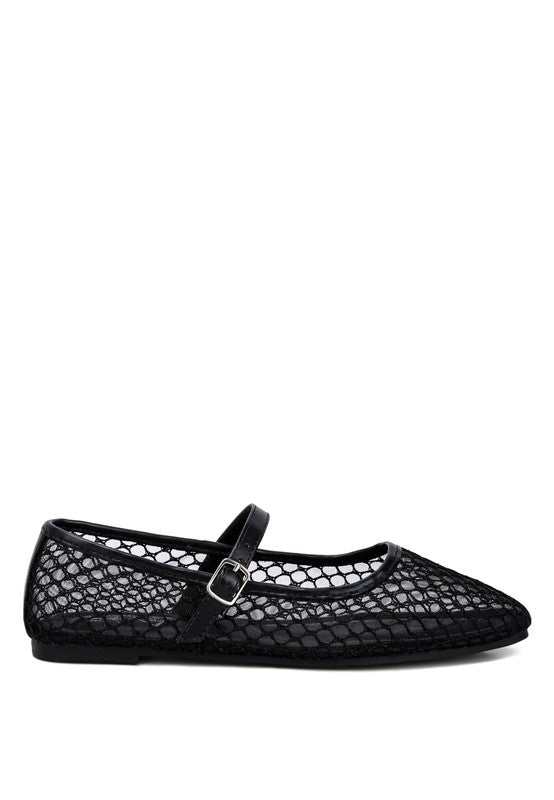 “AVERONA” Mesh Mary Jane Flats