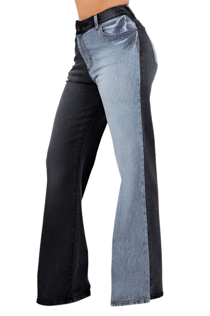 ASYMMETRICAL WIDE LEG JEAN