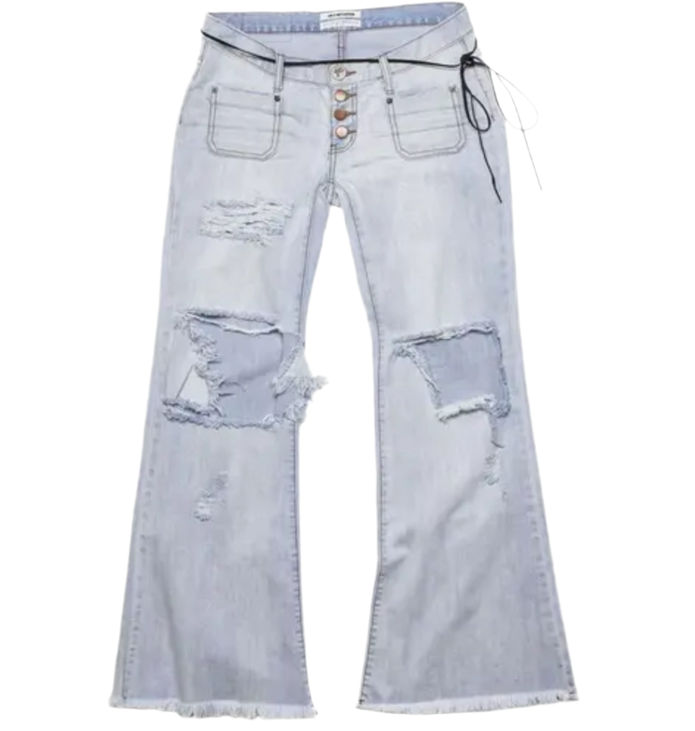 ONE TEASPOON Low waisted
Light Blue Cotton Jeans