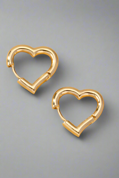 “ GINA” Heart Shape Hoop Earrings