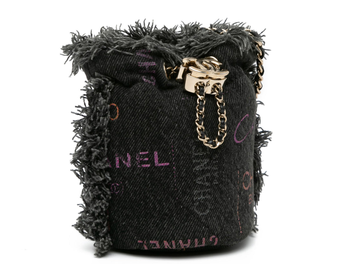 CHANEL - 
Chanel Mini Denim Mood Bucket With Chain Gray [pre-owned]