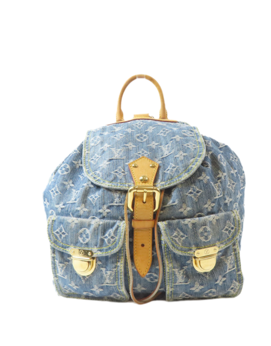 LOUIS VUITTON Monogram Denim Sac A Dos GM Backpack Blue M95056