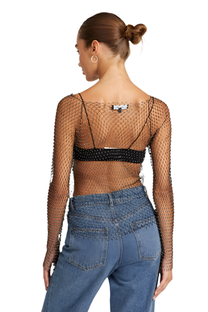 RHINESTONES NET TOP