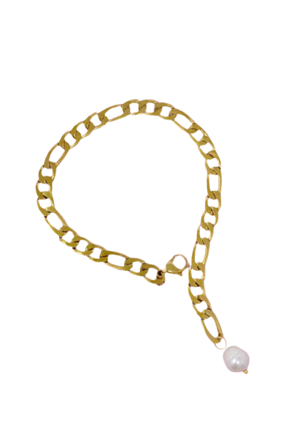 Cuban Link Pearl Bracelet