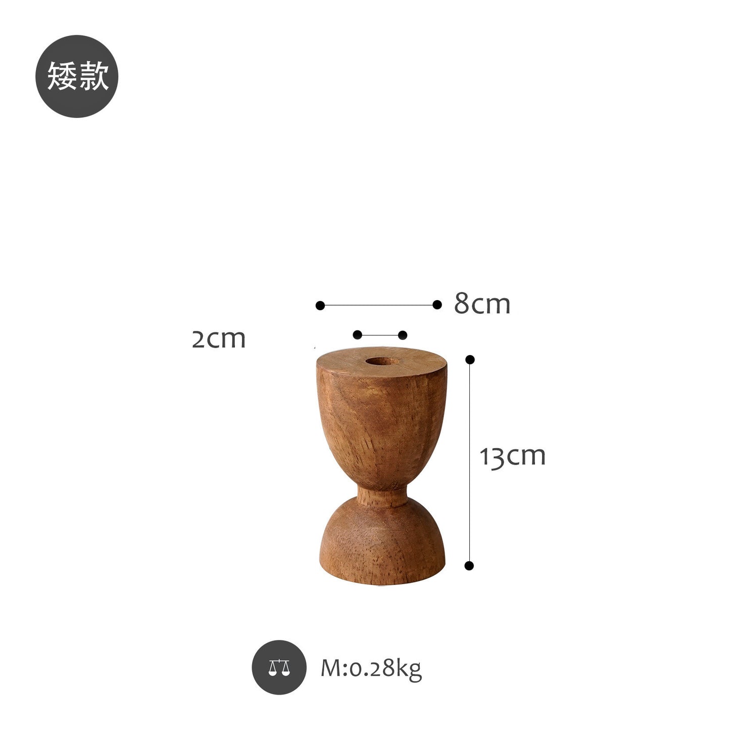 Log Mori Series Candlestick Old Soft wood