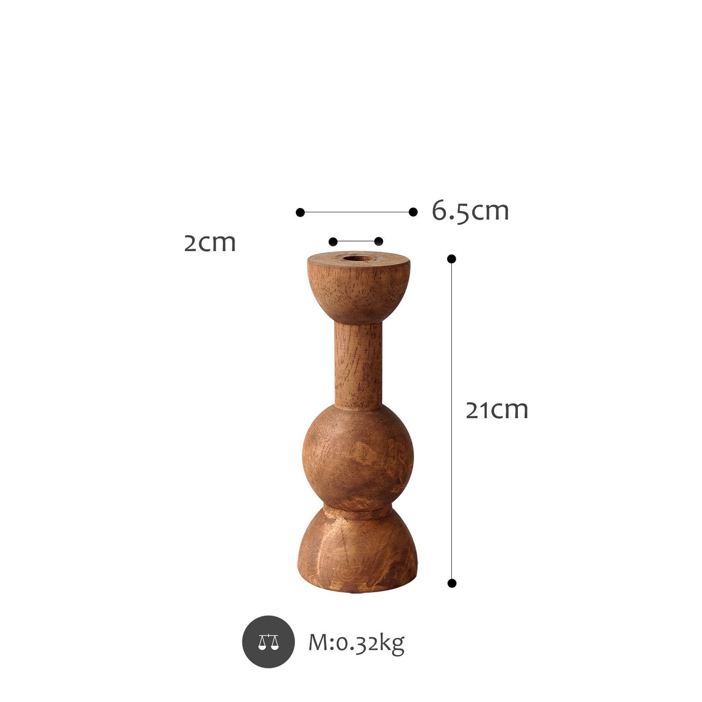 Log Mori Series Candlestick Old Soft wood