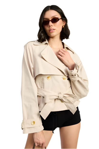 “HILARY” LAYERED TRENCH STYLE JACKET