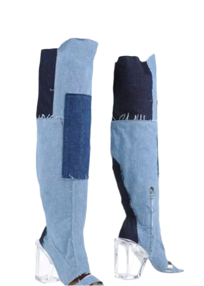 OFF-WHITE Tall Denim Boots