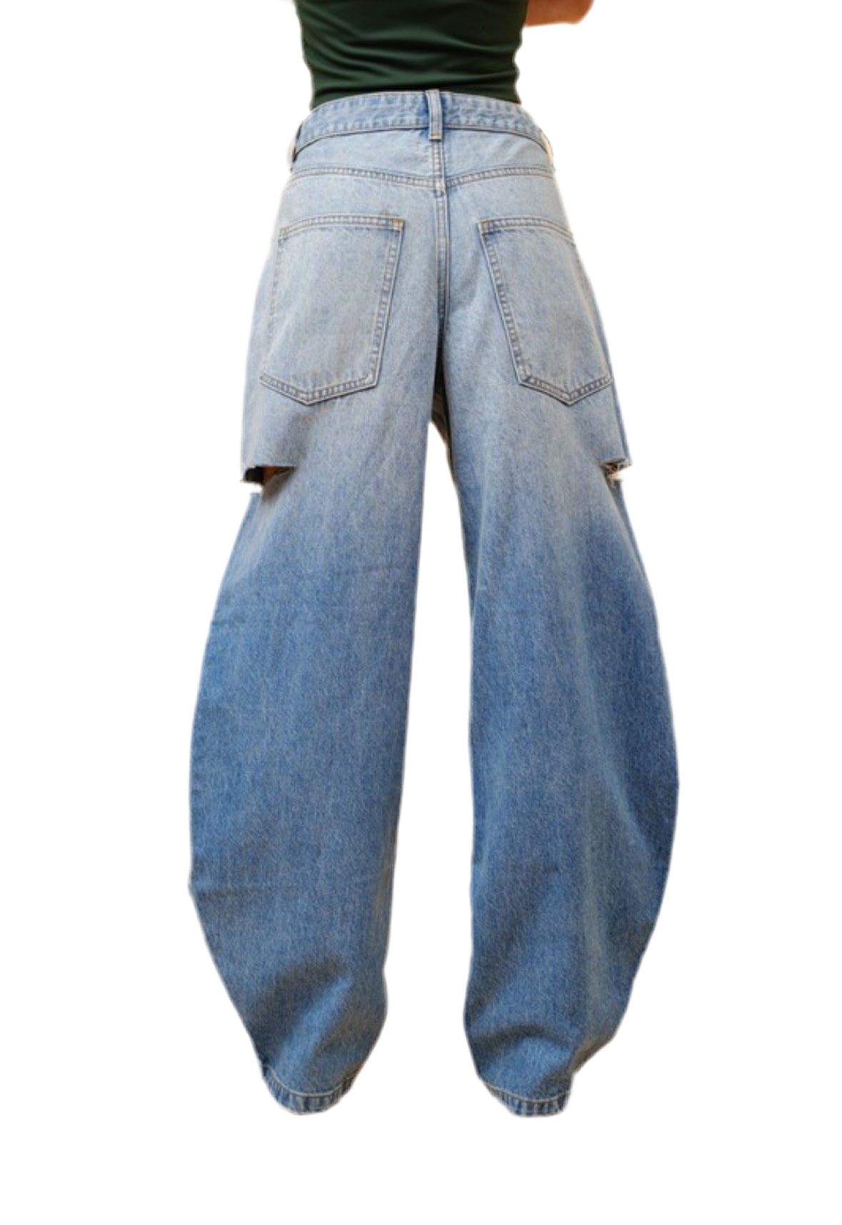 “ALANA” SLIT BARREL JEANS