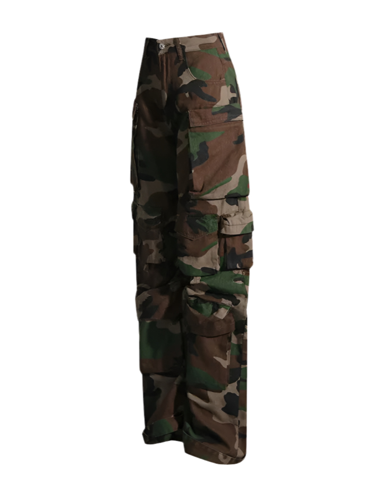 “BECKY” Cargo Camouflage Denim Pant