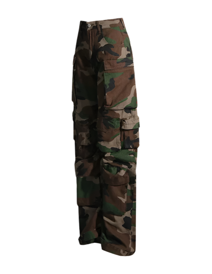 “BECKY” Cargo Camouflage Denim Pant