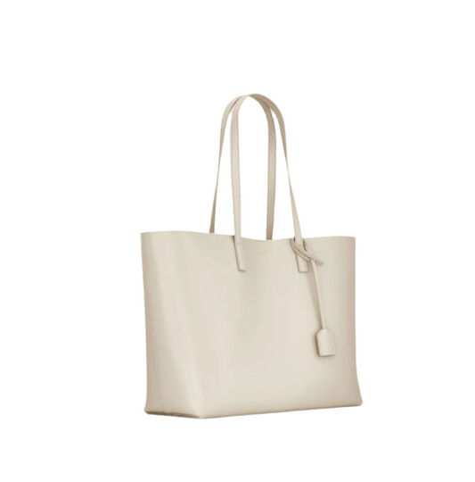 SAINT LAURENT
WHITE CALF LEATHER TOTE SHOULDER BAG